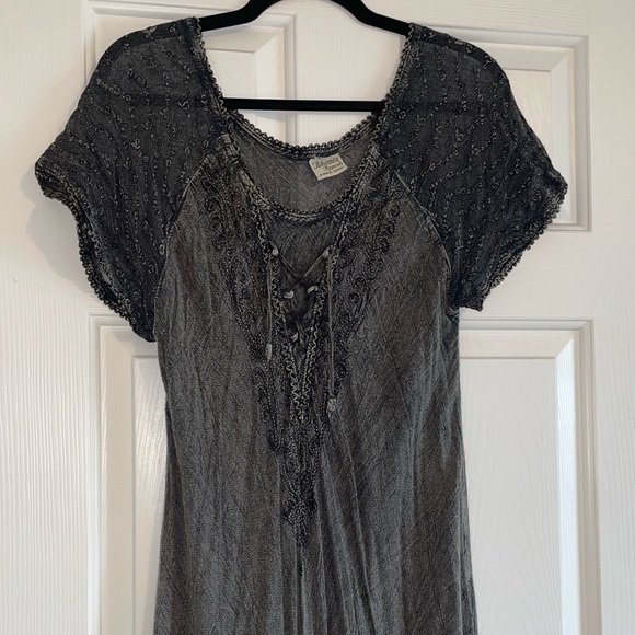 Vintage Advance Apparels Maxi High Low Hem Dress Hippie Whimsy Goth Fairy - Picture 4 of 11